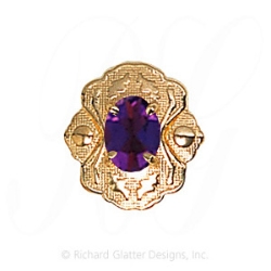 GS498 AMY - 14 Karat Gold Amethyst Slide 